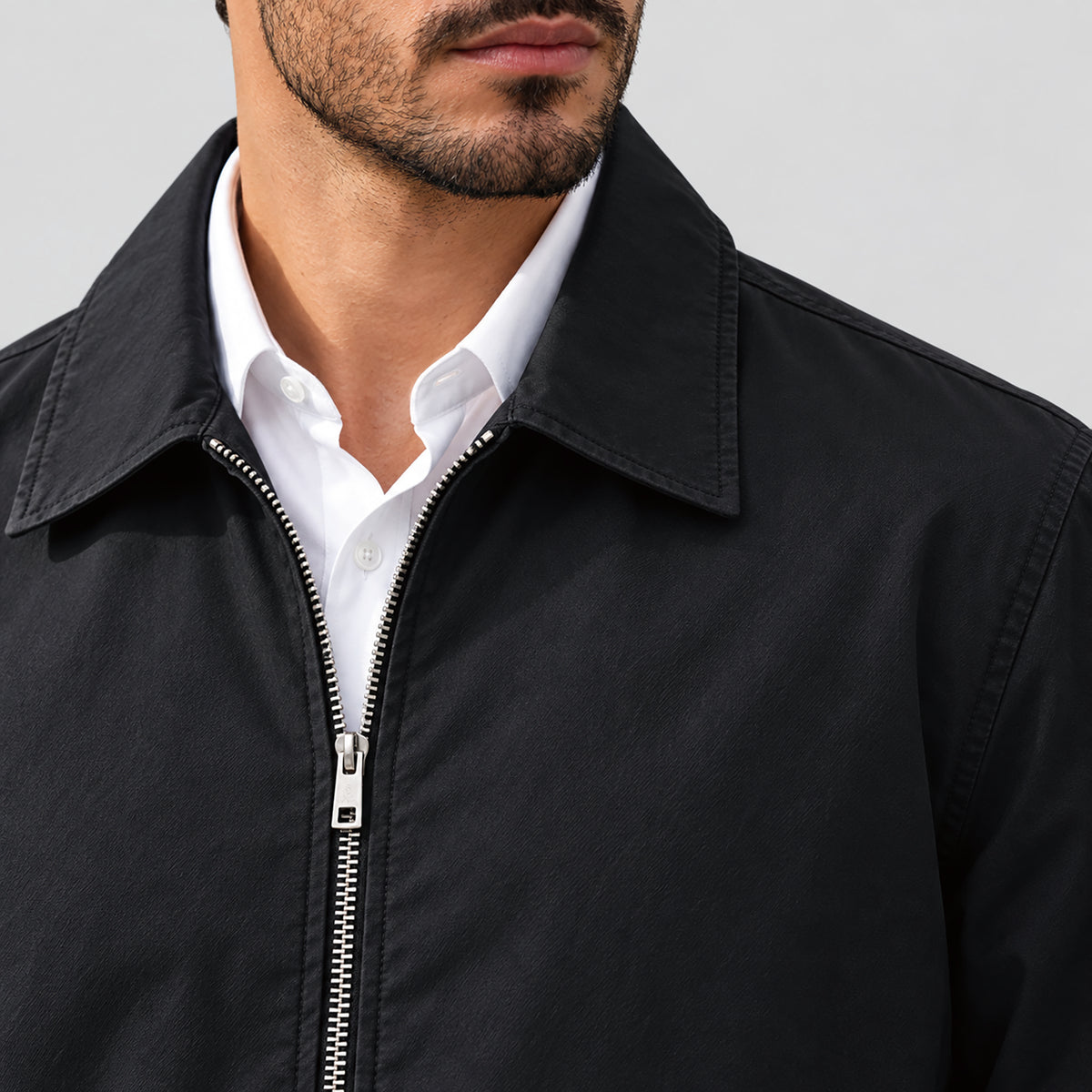 Men's Lightweight Cotton Jacket Full Zip with 3 Pockets