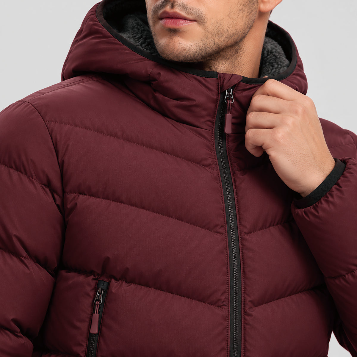 Men's Lightweight Quilted Puffer Jacket with Hood