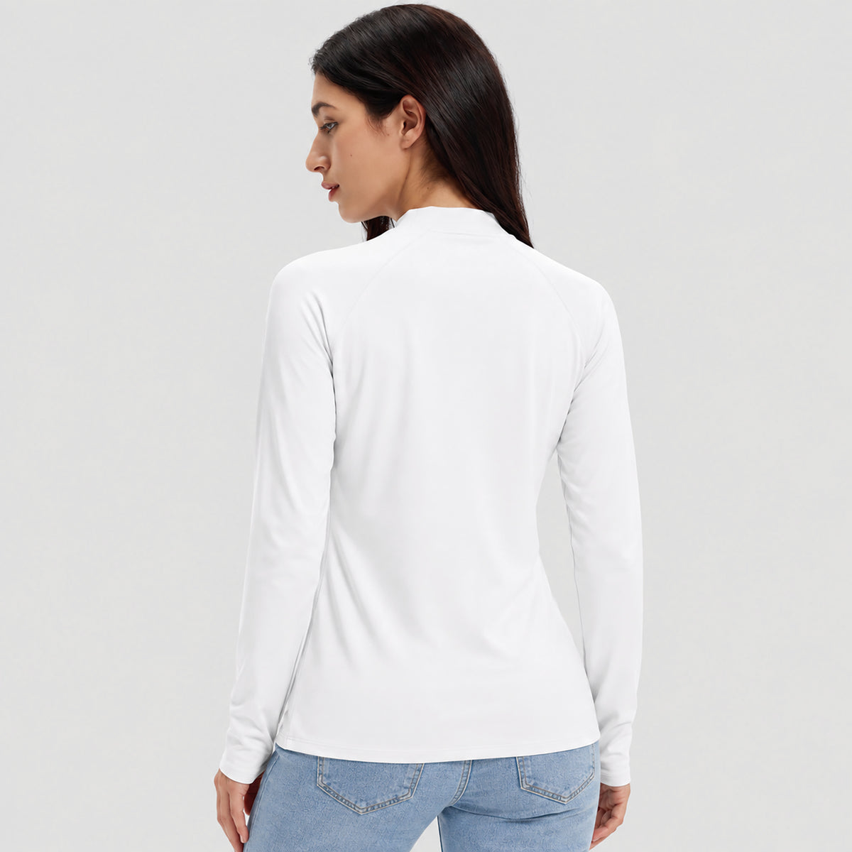 Women's Fleece Lined Thermal Shirt Mock Neck Long Sleeve Base Layer
