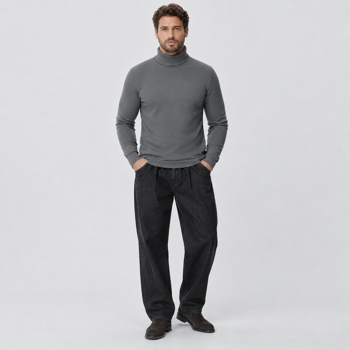 Men's Lightweight Knit Turtleneck Sweater
