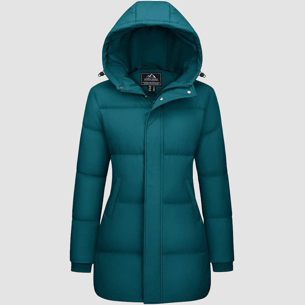 Women's Long Down Parka Waterproof Hooded Winter Puffer Coat