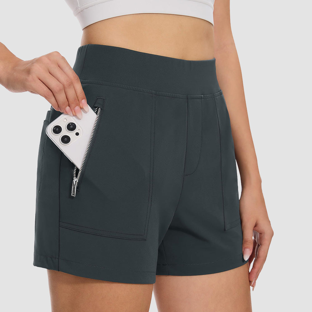 Women's 4 inch High Waisted Hiking Shorts - Quick Dry Golf Shorts
