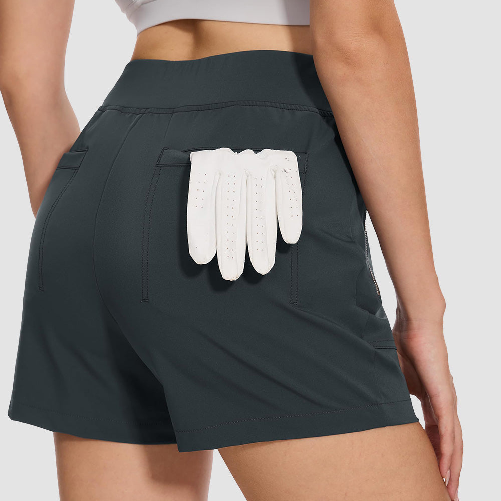 Women's 4 inch High Waisted Hiking Shorts - Quick Dry Golf Shorts