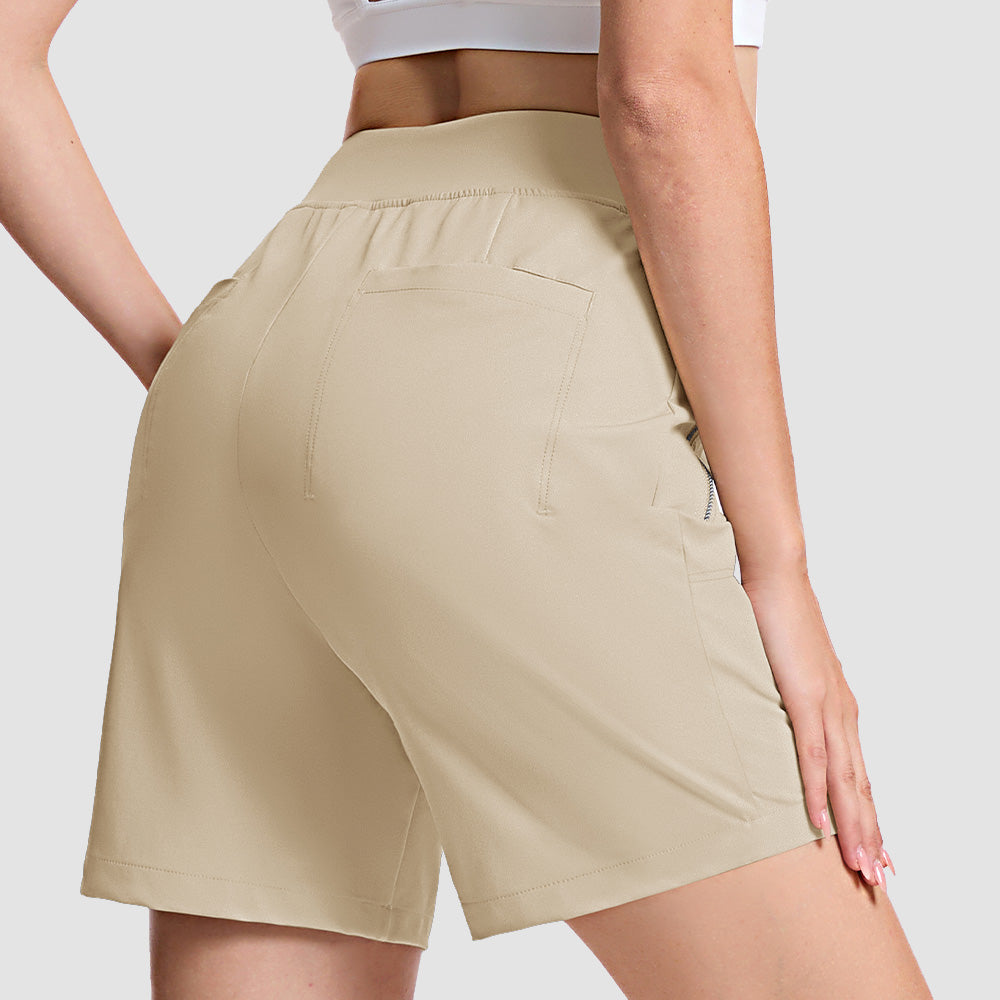 Women's High Waisted Hiking Shorts - Quick Dry Golf Shorts
