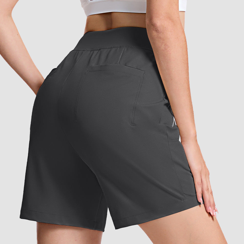 Women's High Waisted Hiking Shorts - Quick Dry Golf Shorts