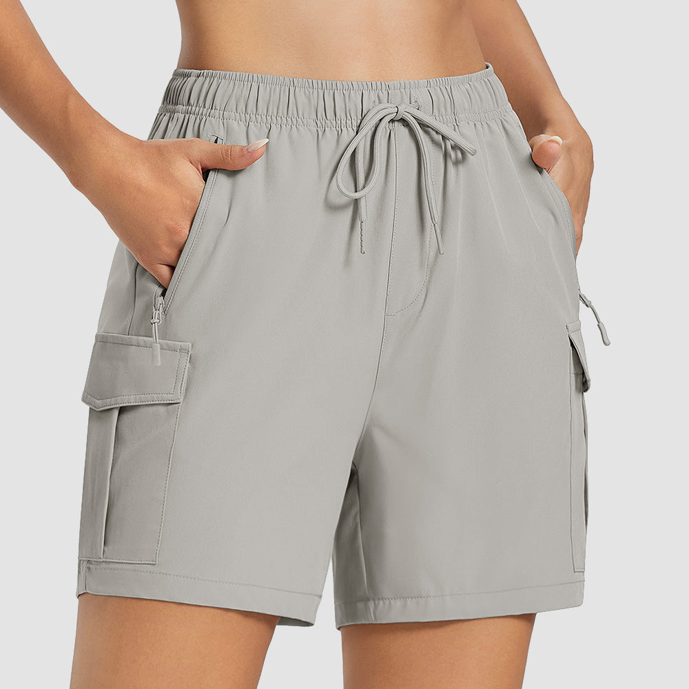 Women's 5 Inch Hiking Cargo Shorts - UPF 50+ Quick Dry Travel & Golf Shorts