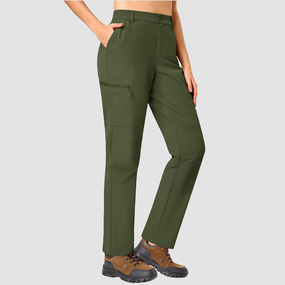 Women's Lightweight Quick-Dry Hiking Pants - Elastic Waist Travel Pants
