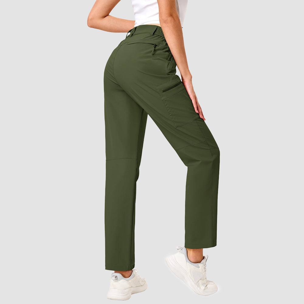 Women's Lightweight Quick-Dry Hiking Pants - Elastic Waist Travel Pants