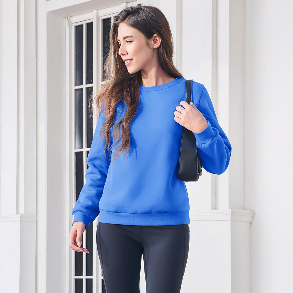Women's Fleece Sweatshirt - Crewneck, Winter Warm & Cozy