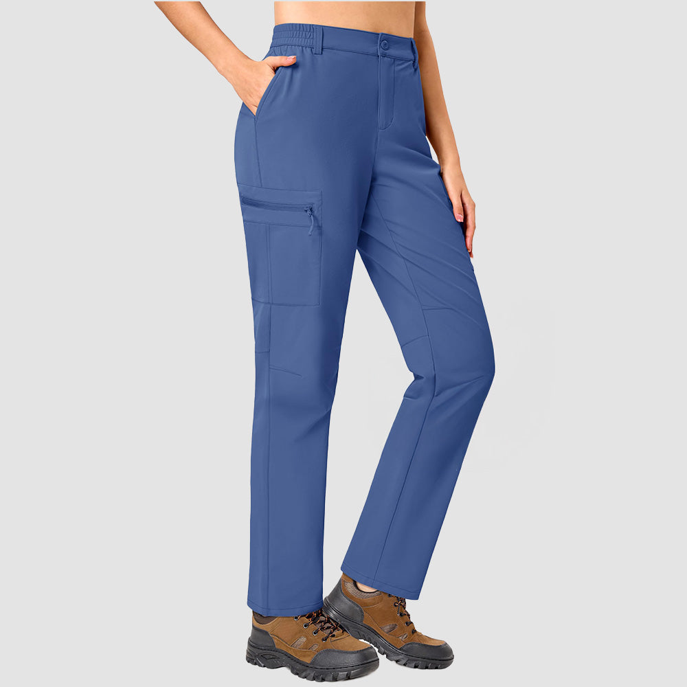 Women's Lightweight Quick-Dry Hiking Pants - Elastic Waist Travel Pants