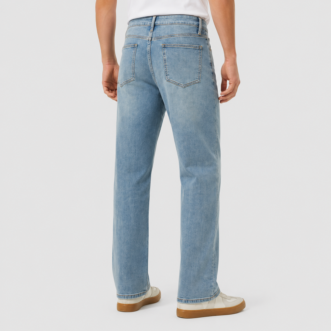 Men's Stretch Flare Jeans - Light Wash Bootcut Denim Pants