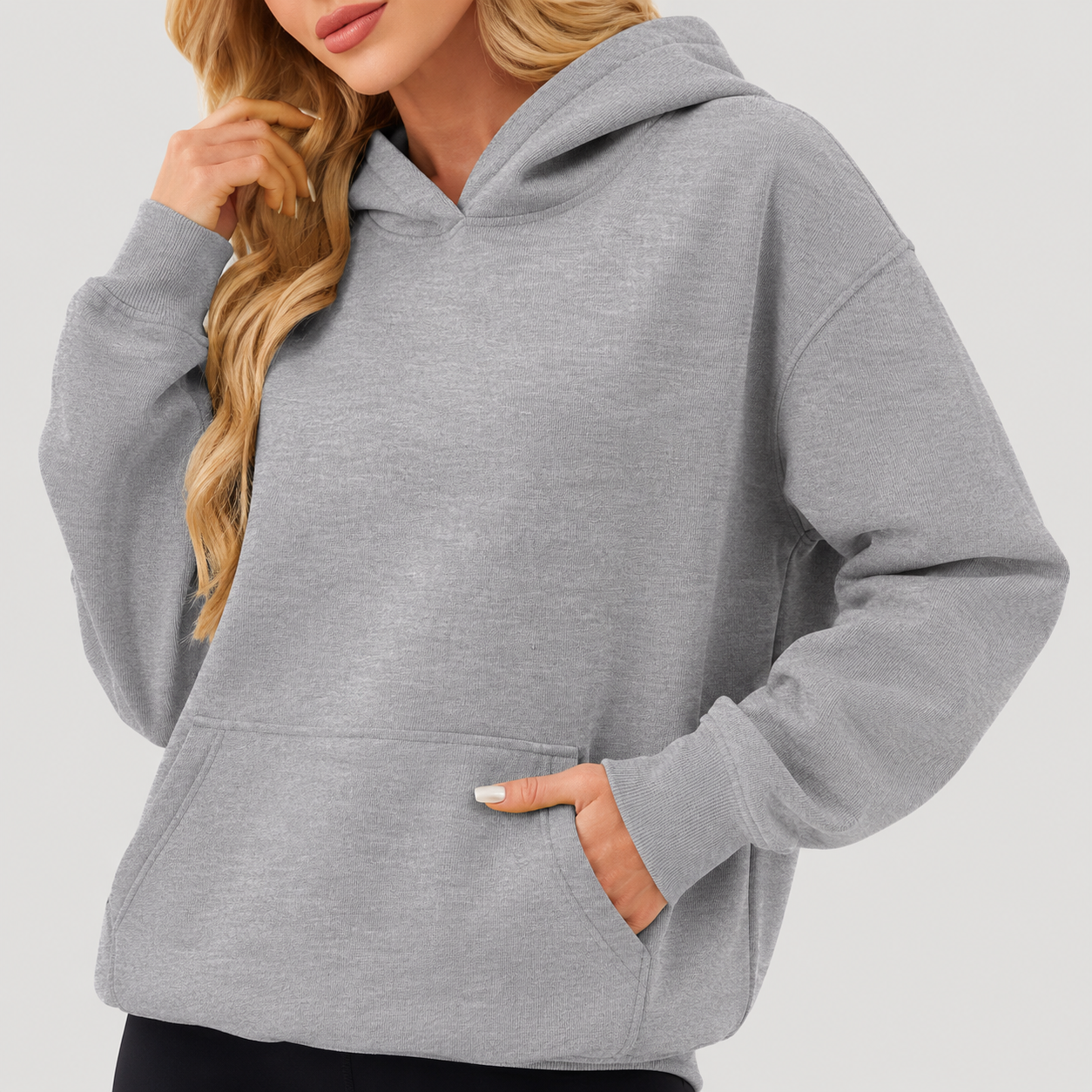Women's Oversized Fleece Hoodie - Soft Pullover Sweatshirt with Kangaroo Pocket
