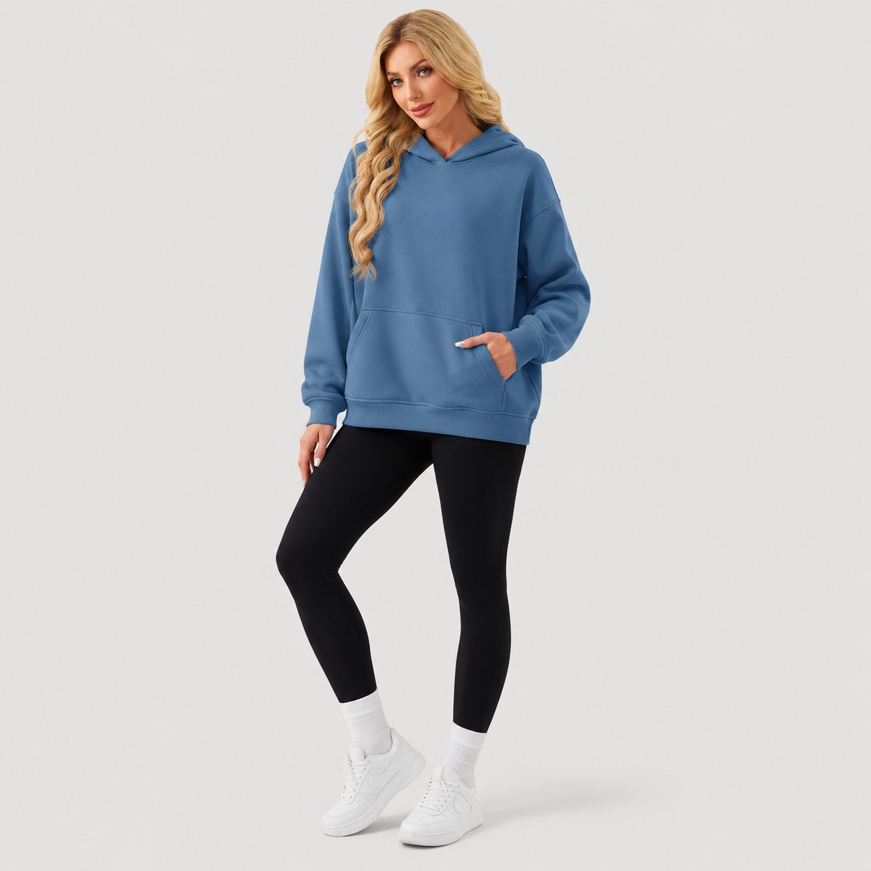 Women's Oversized Fleece Hoodie - Soft Pullover Sweatshirt with Kangaroo Pocket