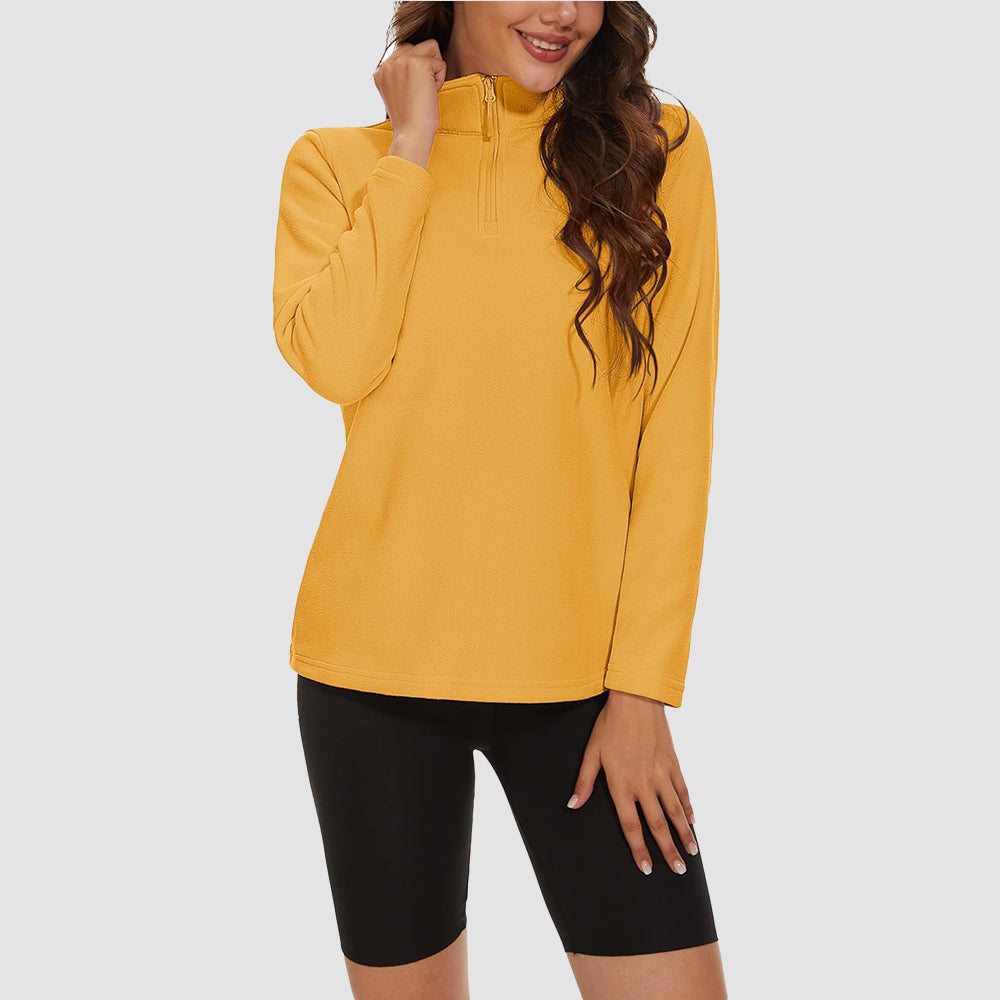 Women's 1/4 Zip Fleece Pullover - Stretchy & Warm