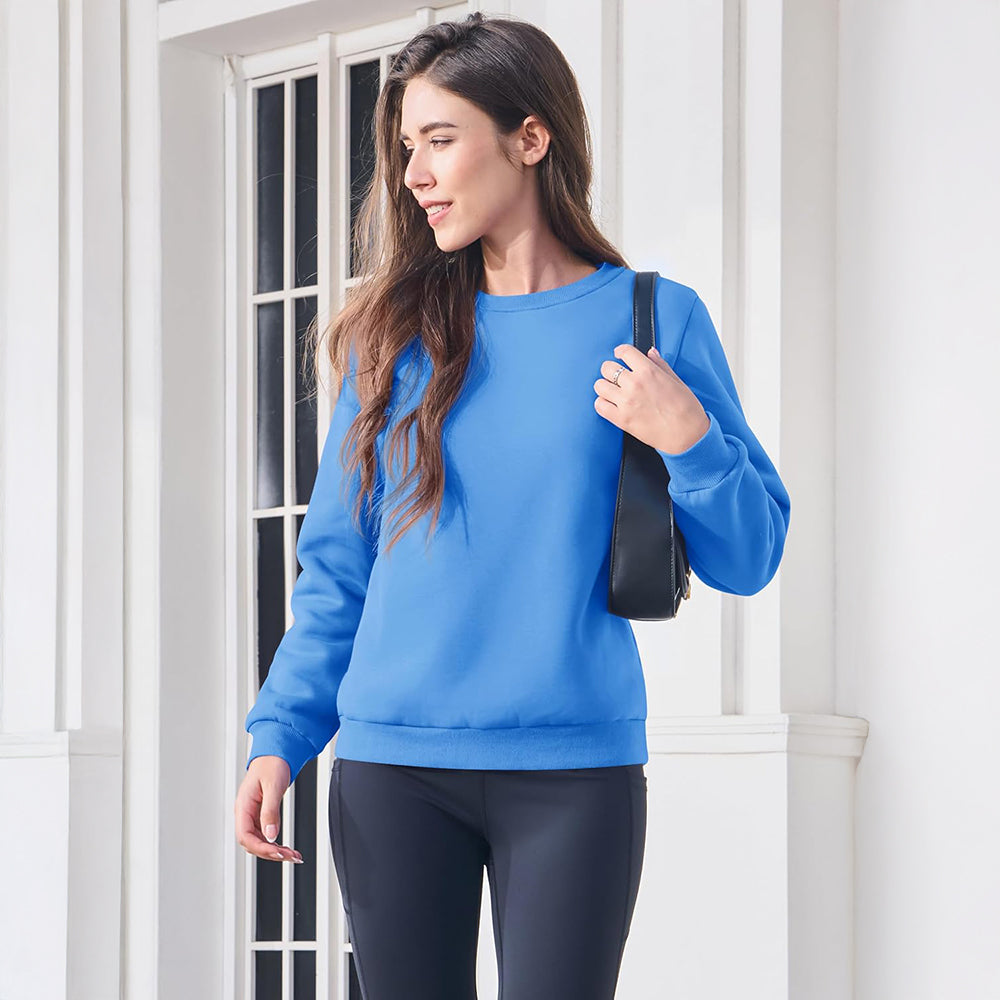 Women's Fleece Sweatshirt - Crewneck, Winter Warm & Cozy