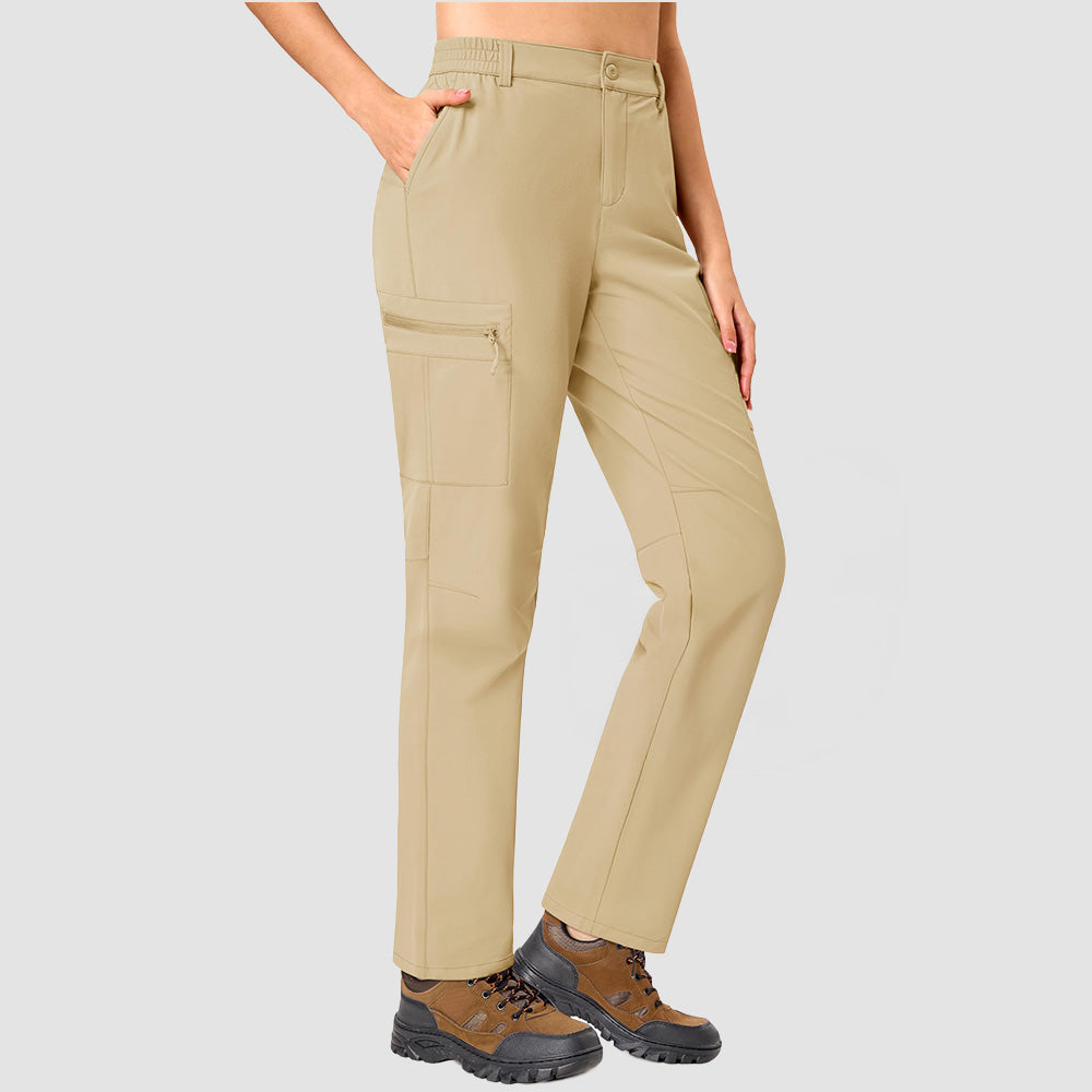 Women's Lightweight Quick-Dry Hiking Pants - Elastic Waist Travel Pants
