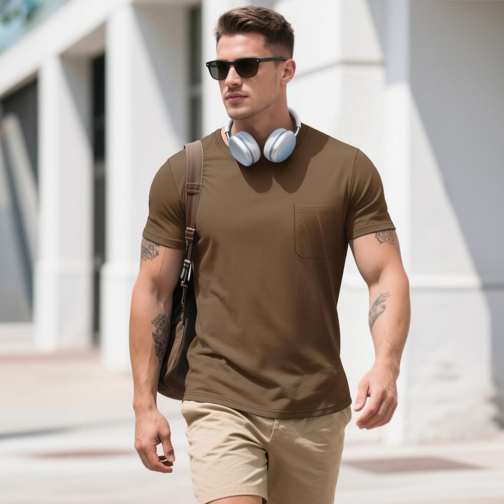 Men's Pocket T-Shirt UPF 50+ Lightweight Summer Crewneck