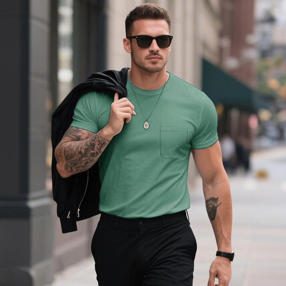 Men's Pocket T-Shirt UPF 50+ Lightweight Summer Crewneck