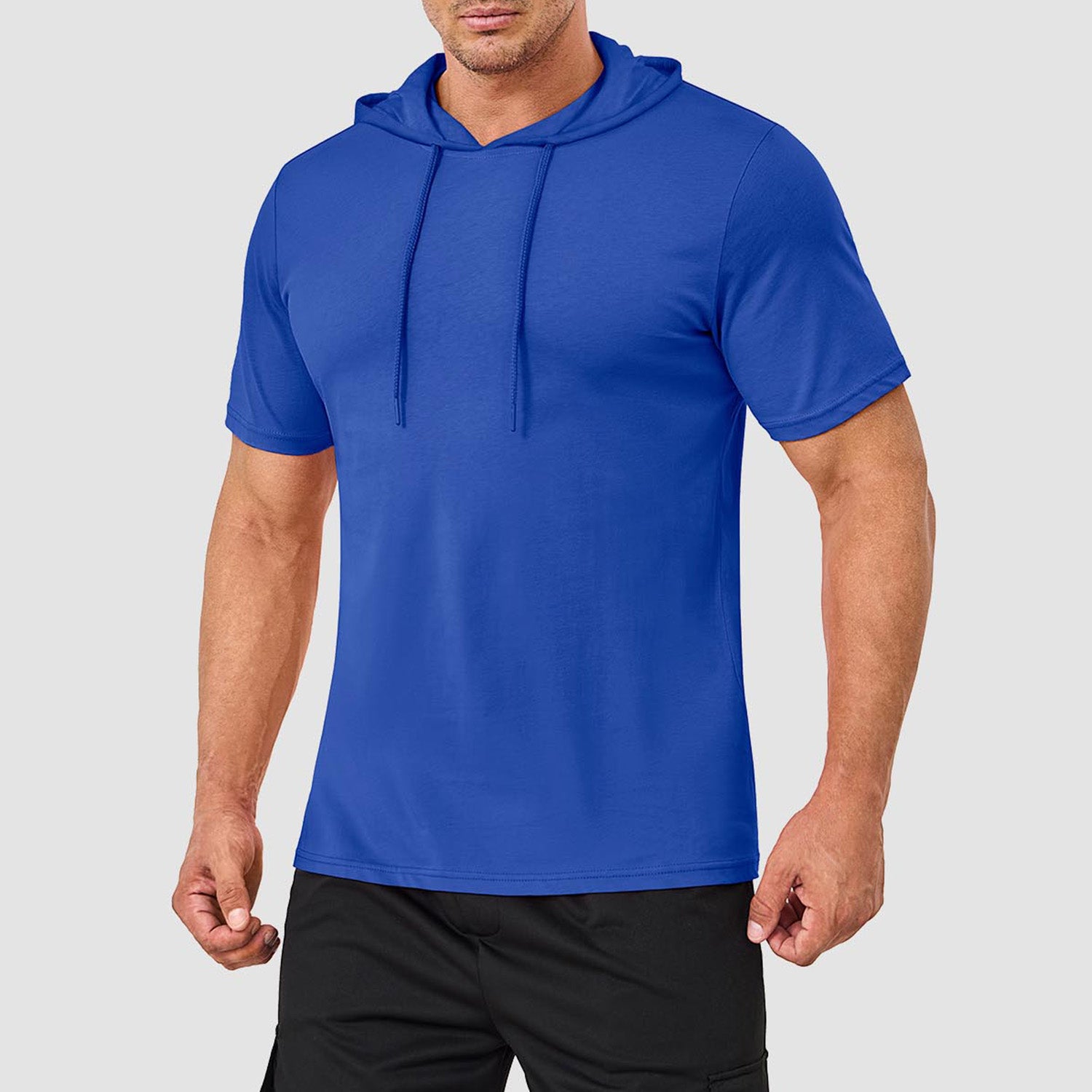 Mens Fashion Athletic Hoodies T-shirt Sport Sweatshirt Solid Color