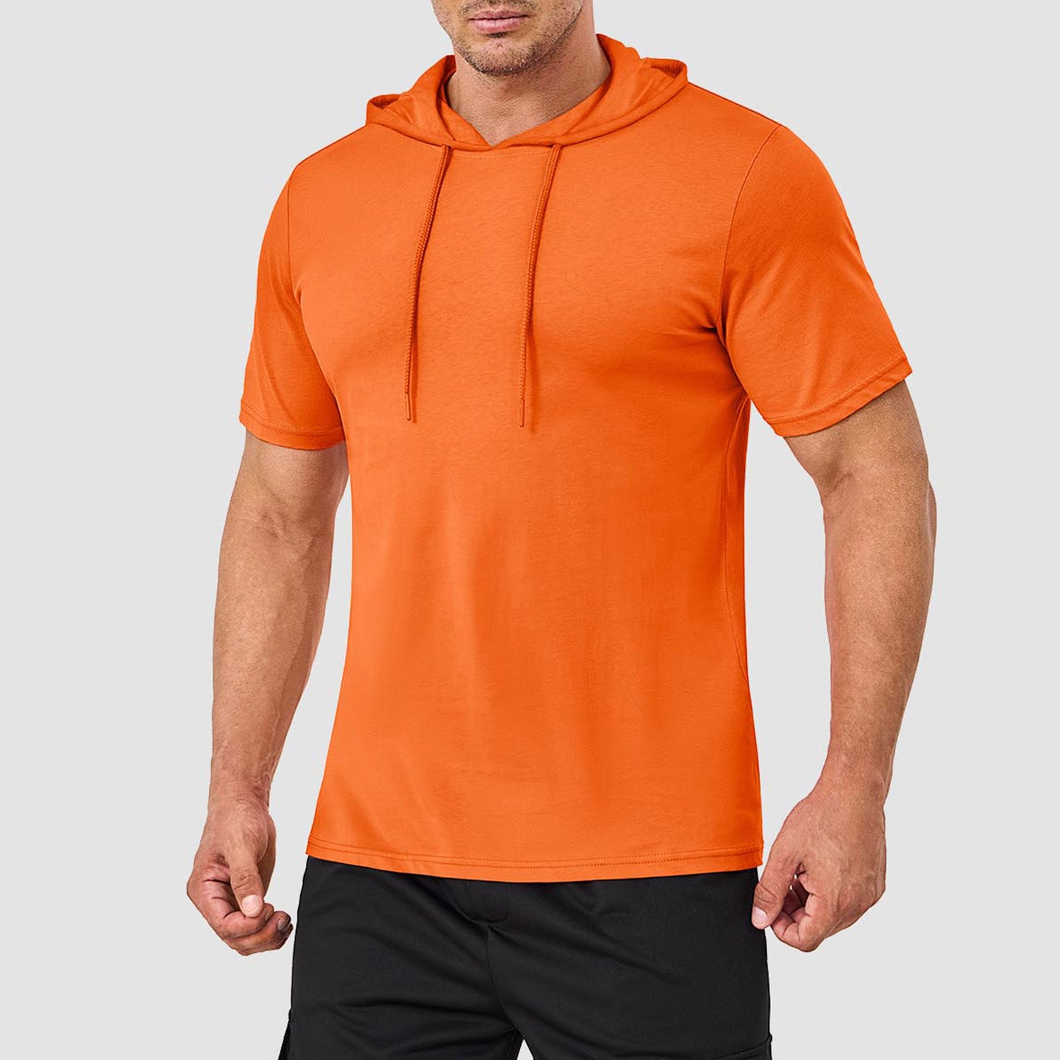 Mens Fashion Athletic Hoodies T-shirt Sport Sweatshirt Solid Color
