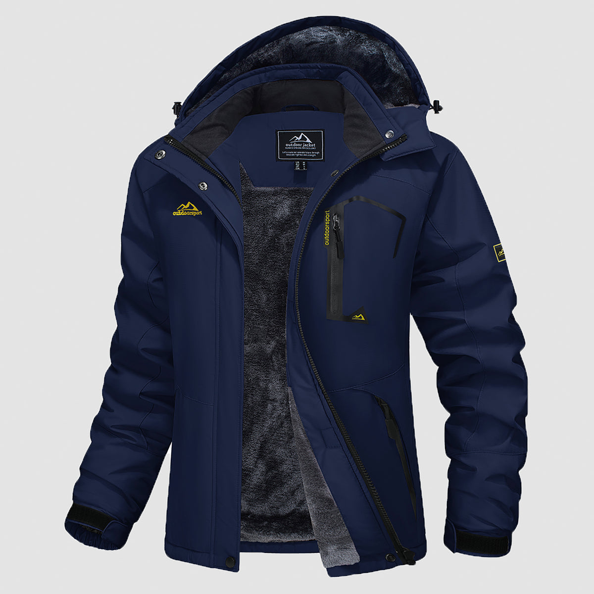 Navy MAGCOMSEN Women's Water-Resistant Fleece Ski Jacket with 4 Pockets in #Color_Navy