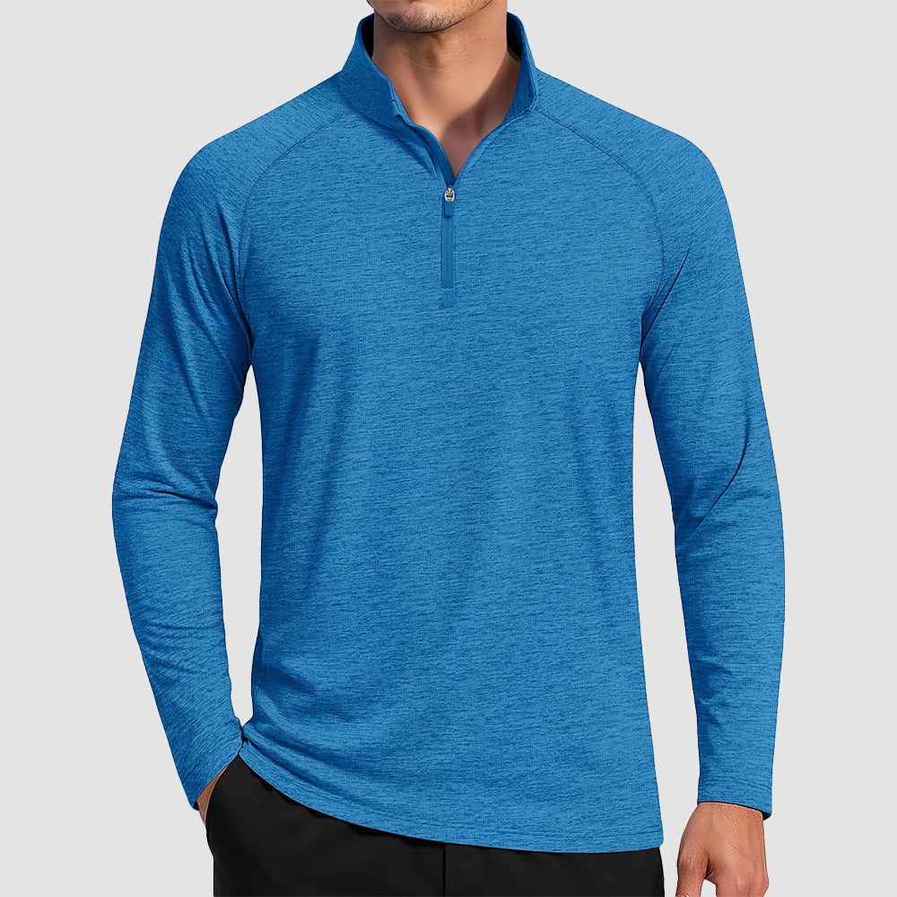 Men's Quarter Zip UPF 50+ Long Sleeve Rash Guard Shirt