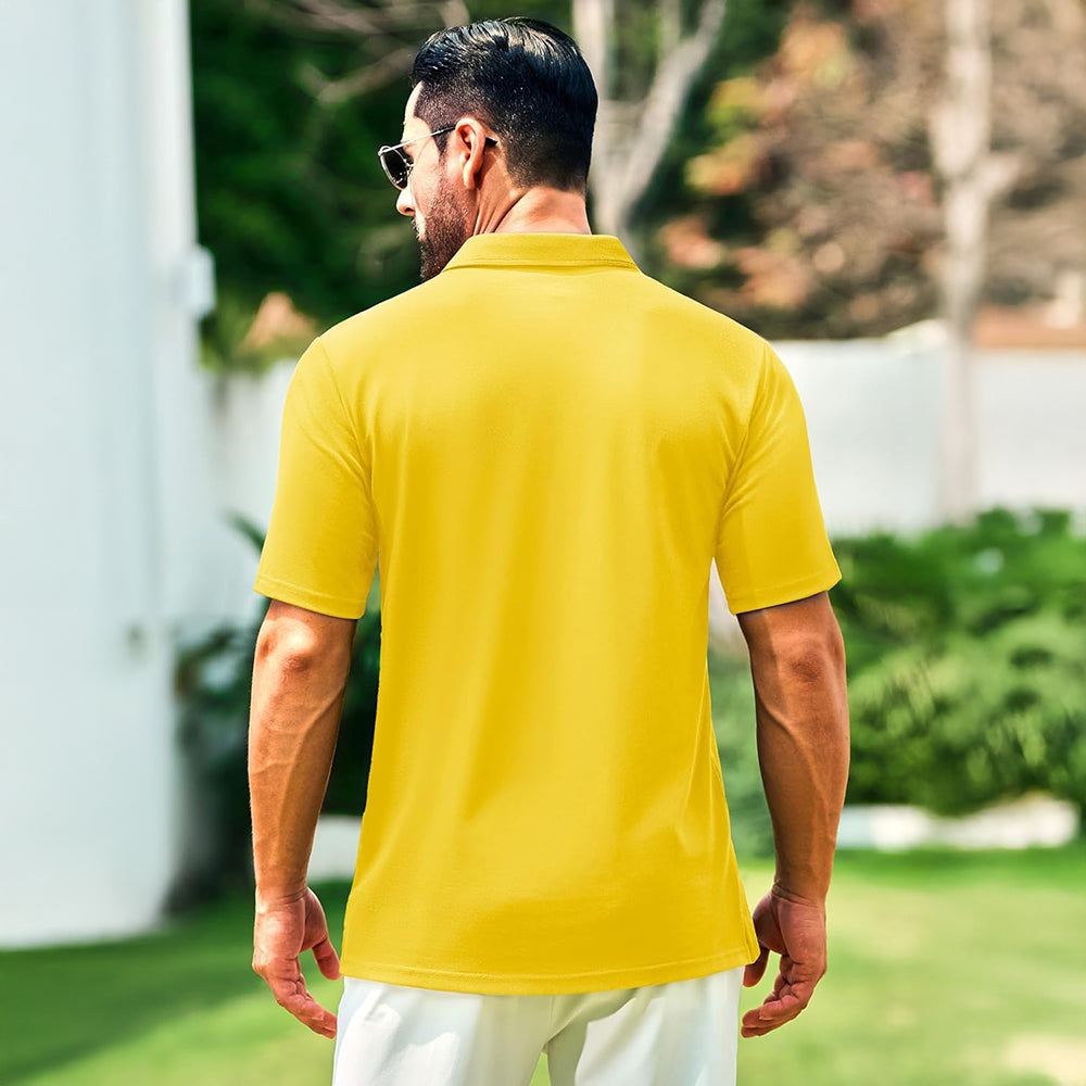 Men's Cotton Polo Shirts - Breathable Short Sleeve Golf Tee