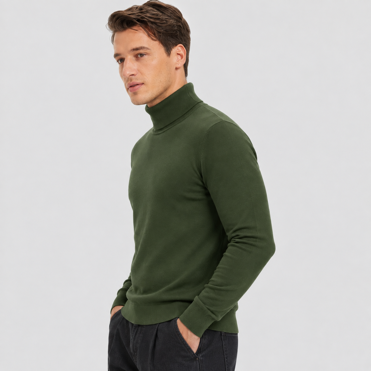 Men's Lightweight Knit Turtleneck Sweater