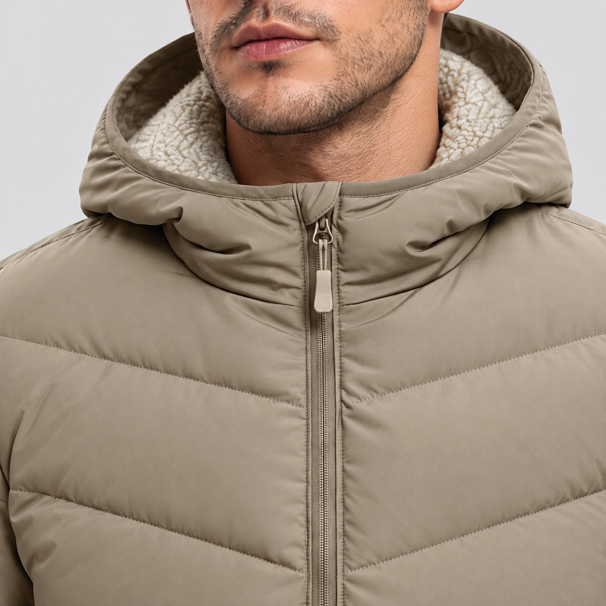 Men's Lightweight Quilted Puffer Jacket with Hood