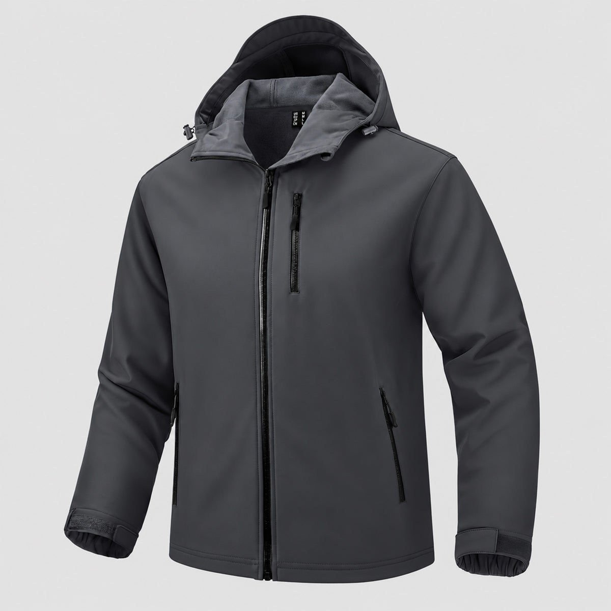 Men's Waterproof Fleece-Lined Winter Jacket - Lightweight Hooded Softshell for Hiking