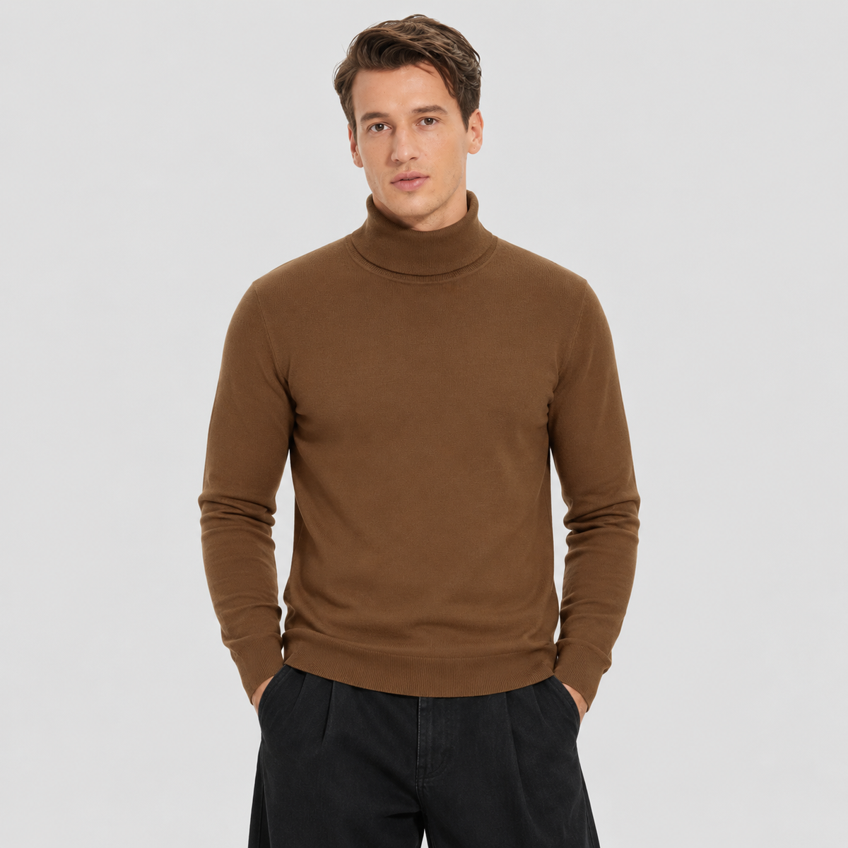 Men's Lightweight Knit Turtleneck Sweater