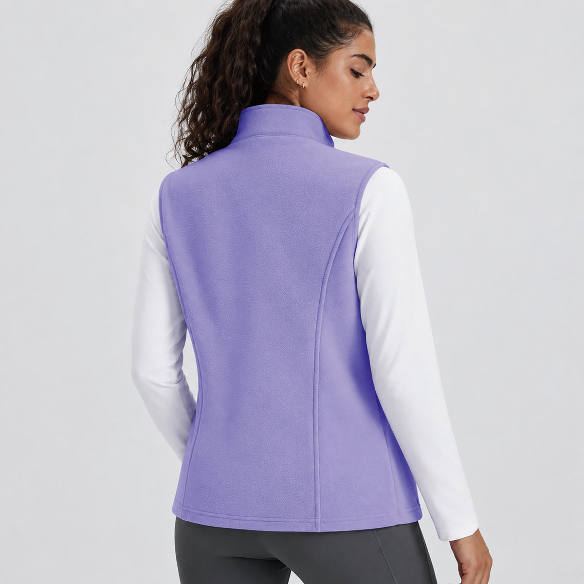Women's Fleece Vest Lightweight Zip Up Sleeveless Warm Layer with Pockets