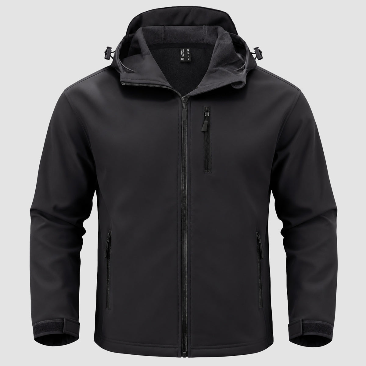 Men's Waterproof Fleece-Lined Winter Jacket - Lightweight Hooded Softshell for Hiking