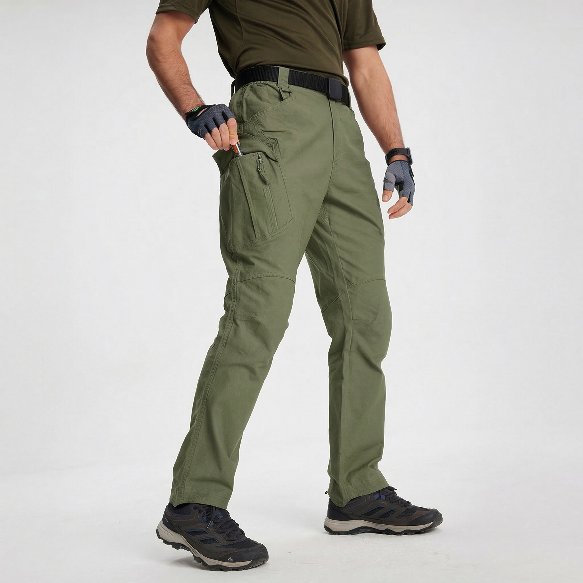 Men's Quick Dry Hiking Pants - 9 Pockets Cargo Trousers