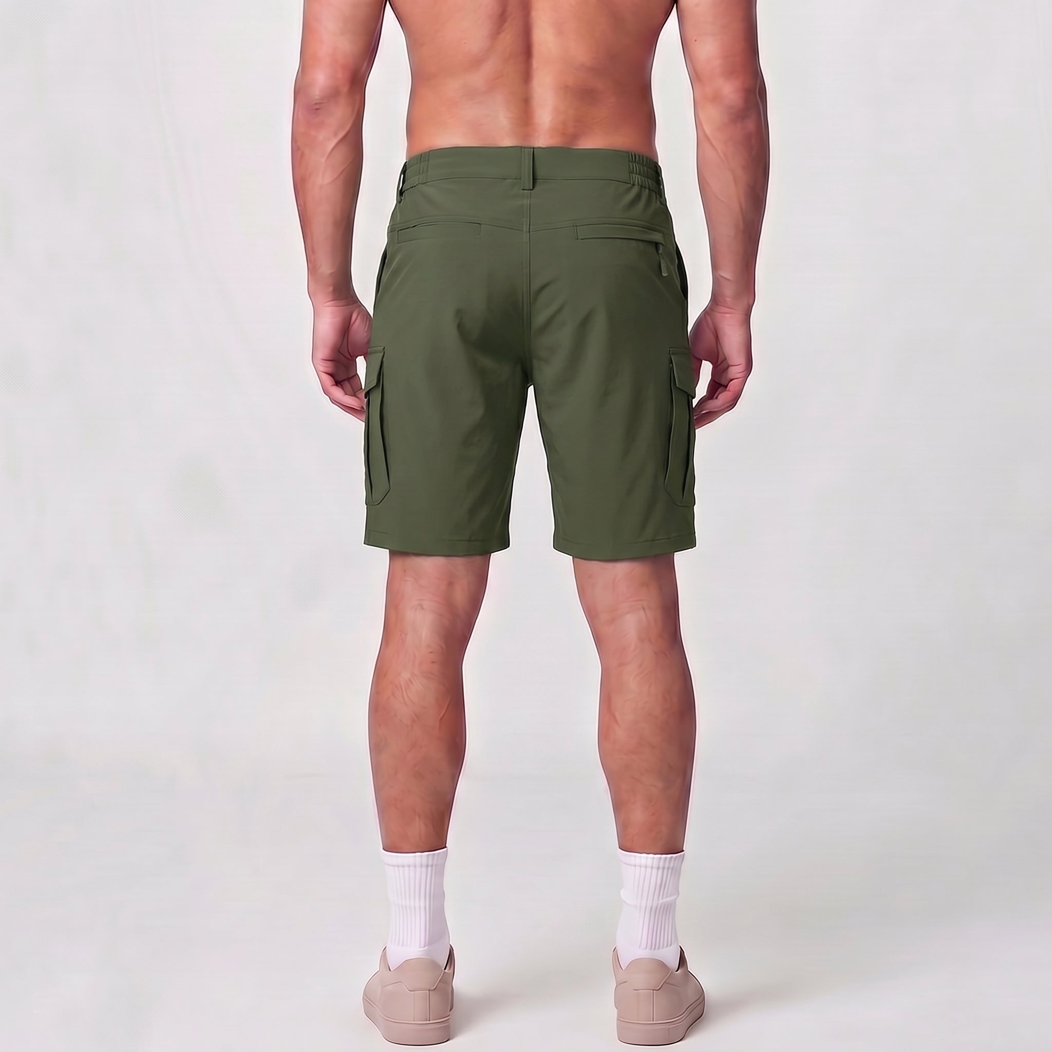 Men 9 Inch Hiking Cargo Shorts - Water Resistant 7 Pocket Stretch Tactical Shorts Army Green by MAGCOMSEN