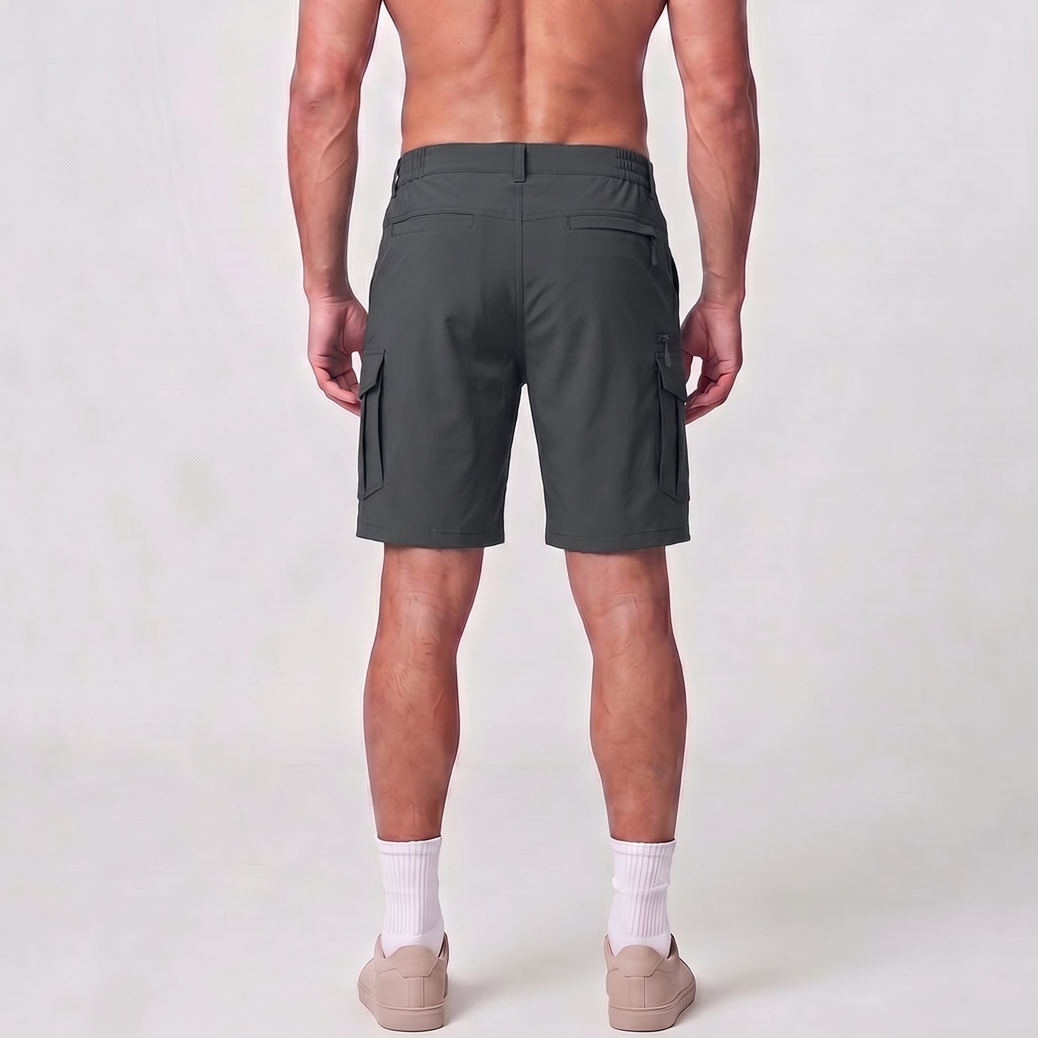 Men 9 Inch Hiking Cargo Shorts - Water Resistant 7 Pocket Stretch Tactical Shorts Dark Grey by MAGCOMSEN