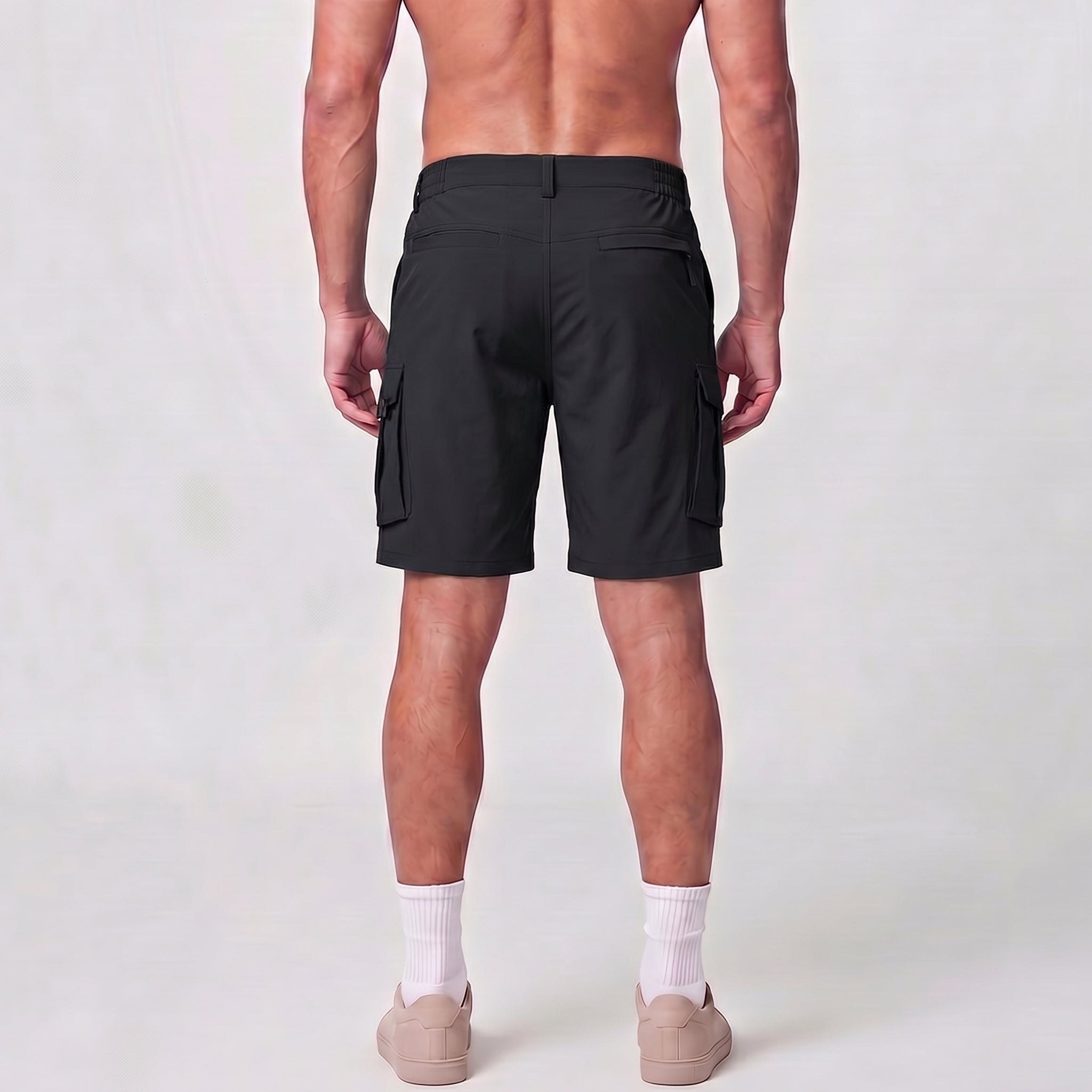 Men 9 Inch Hiking Cargo Shorts - Water Resistant 7 Pocket Stretch Tactical Shorts Black by MAGCOMSEN