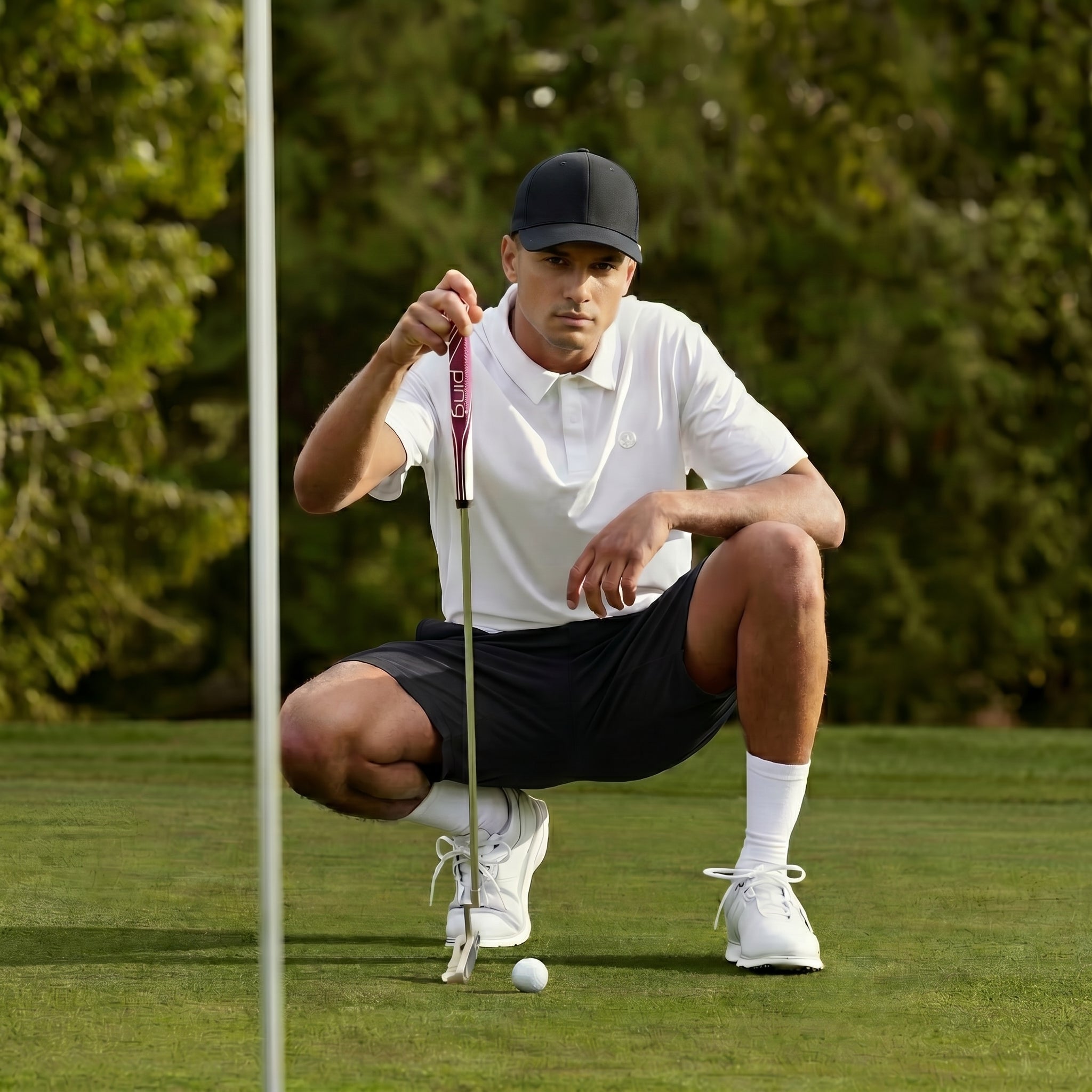 Men's 11" Inseam Golf Shorts - Quick Dry 6 - Pocket Stretch Work Shorts Black by MAGCOMSEN