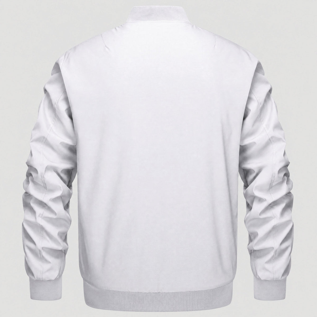 White MAGCOMSEN Men's Bomber Jacket – Casual Zip-Up Windbreaker in #Color_White