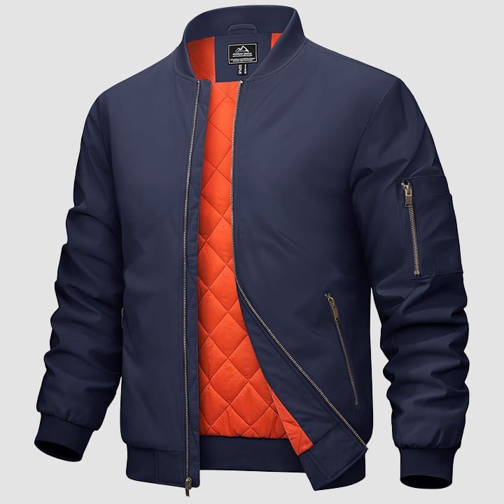 Men's Bomber Jacket - Casual Spring Zip-Up Windbreaker with