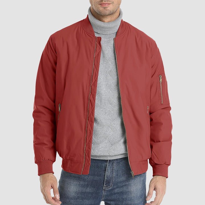 Men's Bomber Jacket – Casual Zip - Up Windbreaker Orange by MAGCOMSEN