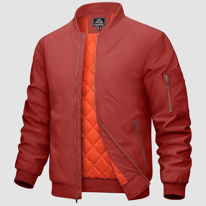 Men's Bomber Jacket - Casual Spring Zip-Up Windbreaker with