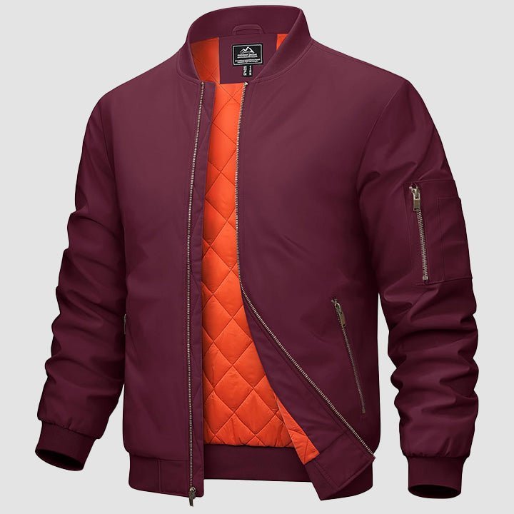 Men's Bomber Jacket - Casual Spring Zip-Up Windbreaker with