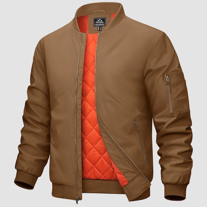 Men's Bomber Jacket - Casual Spring Zip-Up Windbreaker with