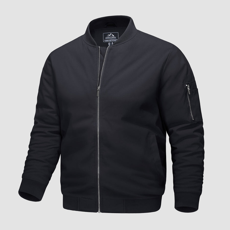 Men's Bomber Jacket, Quilted & Windproof with Pockets