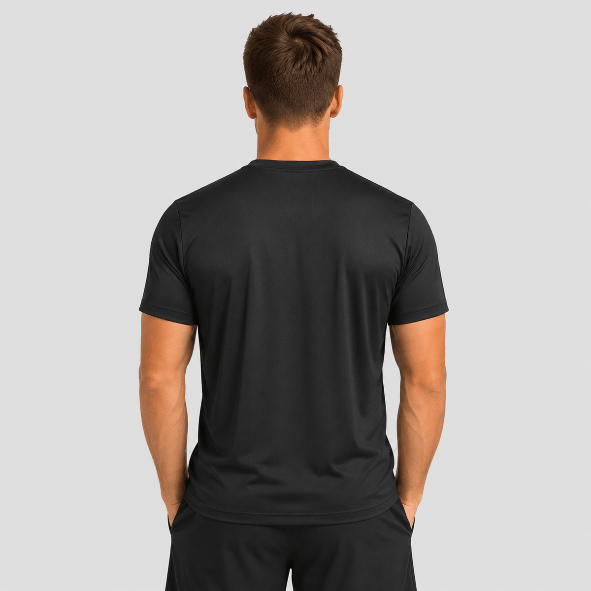Men's Breathable Mesh Workout T-Shirt – Quick Dry 4-Way Stretch Black by MAGCOMSEN