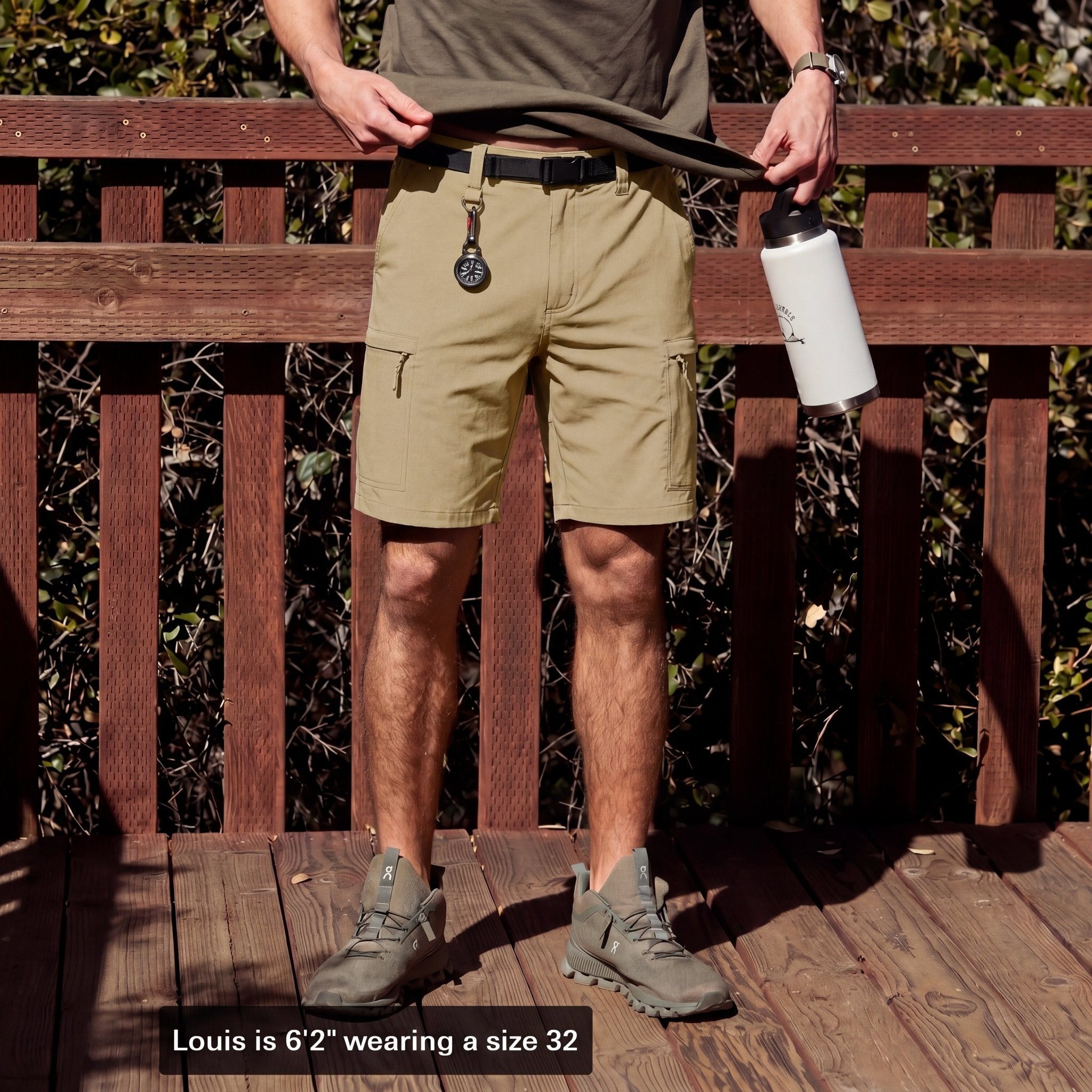 Magcomsen Men's Casual Quick-Dry 5 Pockets Cargo Short Khaki by MAGCOMSEN #Color_Khaki