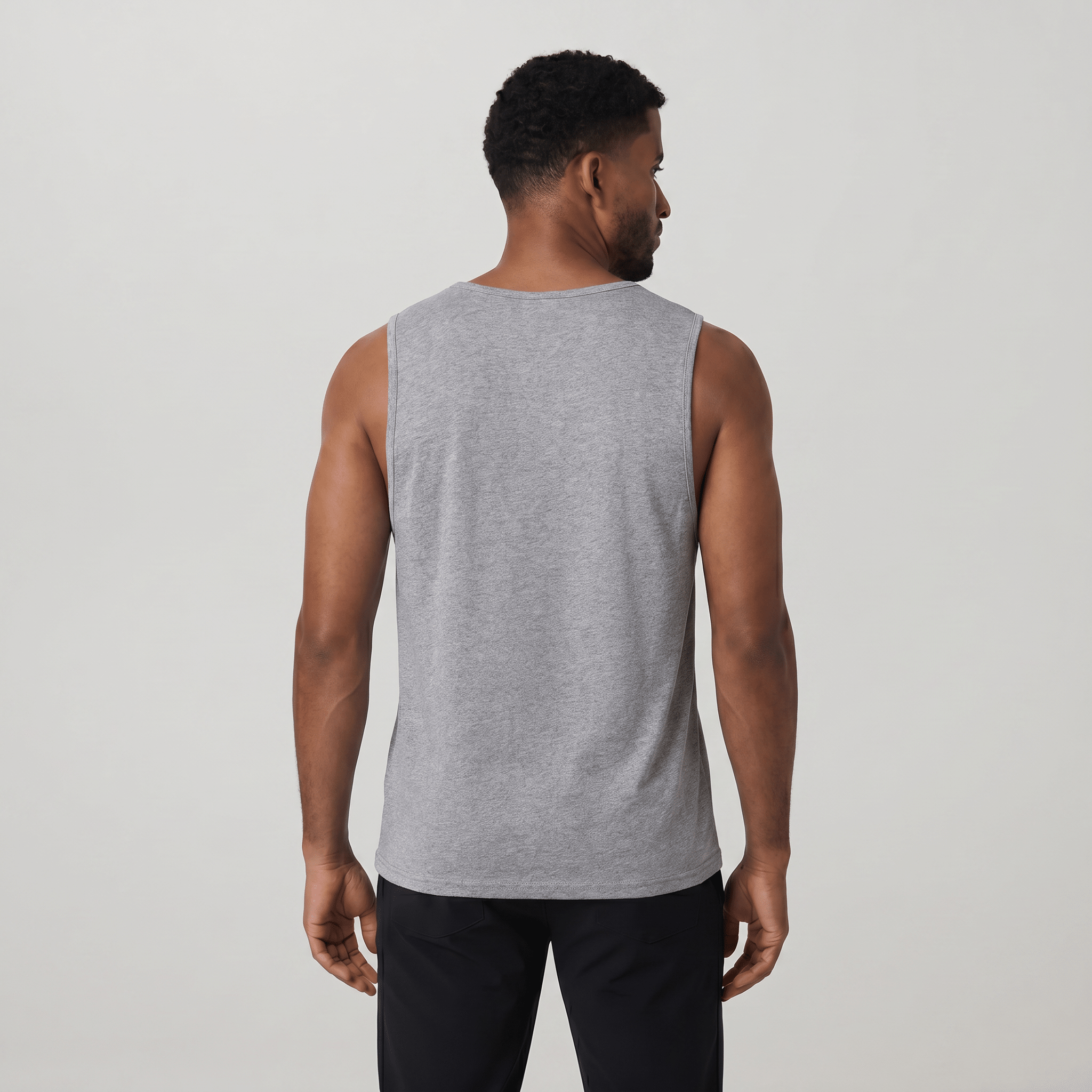 Light Grey MAGCOMSEN Men's Cotton Tank Top - Moisture-Wicking Sleeveless Workout Shirt in #Color_Light Grey