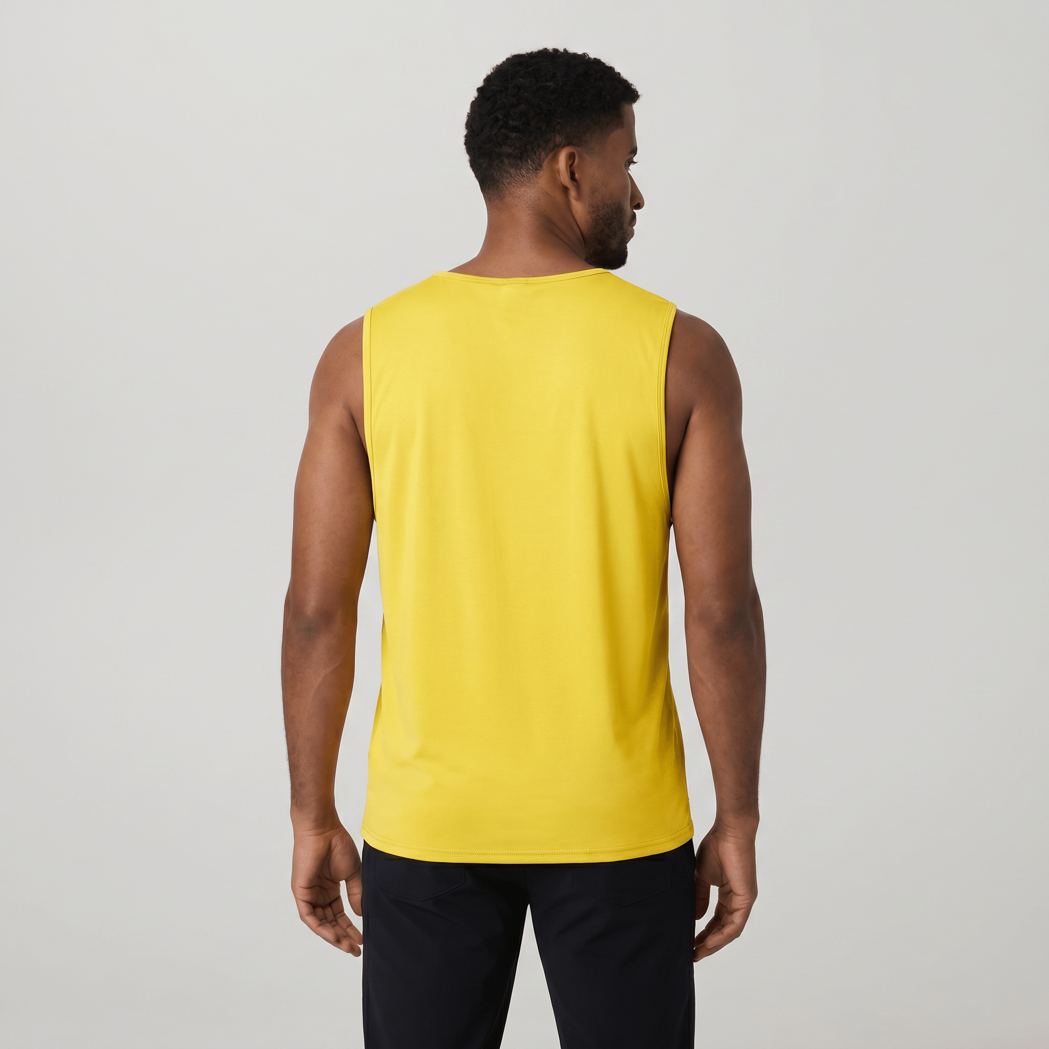 Yellow MAGCOMSEN Men's Cotton Tank Top - Moisture-Wicking Sleeveless Workout Shirt in #Color_Yellow