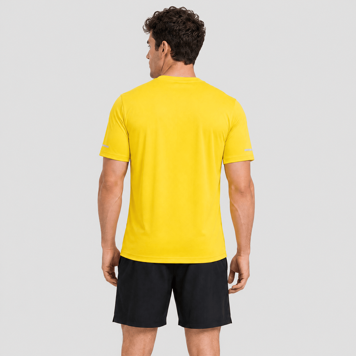 Yellow MAGCOMSEN Men's Dry Fit Sun Protection Stretch Training & Sports T-Shirts in #Color_Yellow